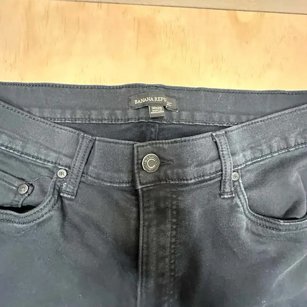 Banana Republic Black Slim Fit Denim Jeans Size 36x29